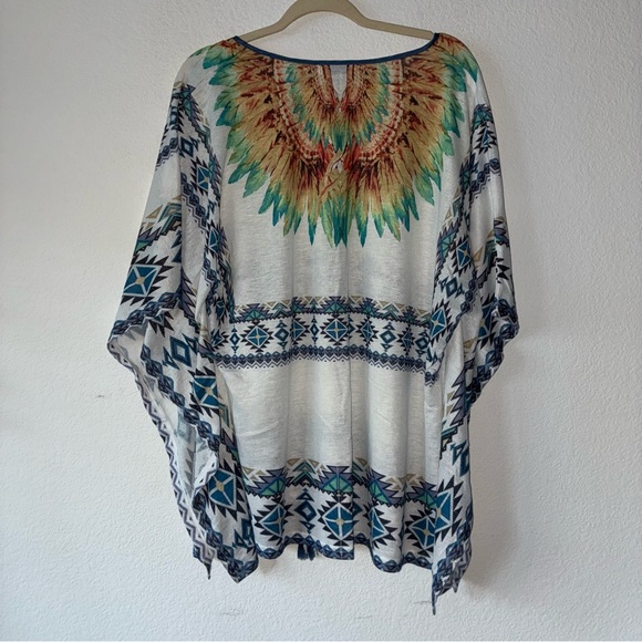 DELILA WESTERN BOHEMIAN WESTERN FLORAL TUNIC, LARGE - Picture 2 of 4